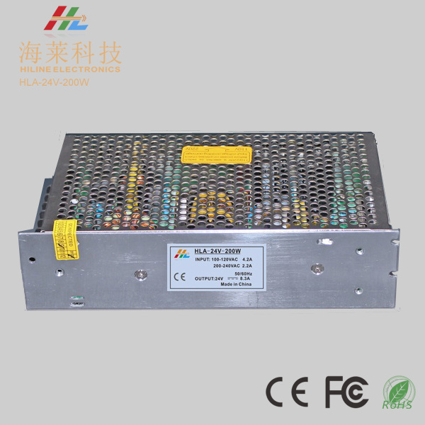 200W 5V 12V 24V IP20 Indoor Switching Mode LED Driver