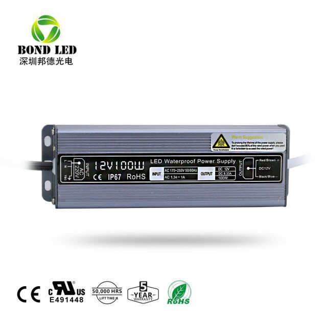 Manufacture IP 67 30W 100W Constant Voltage 12V LED Driver