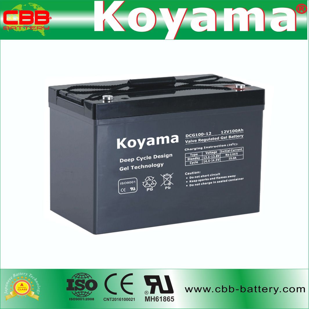Deep Cycle Gel Battery for Street Lighting 12V100ah (DCG100-12)