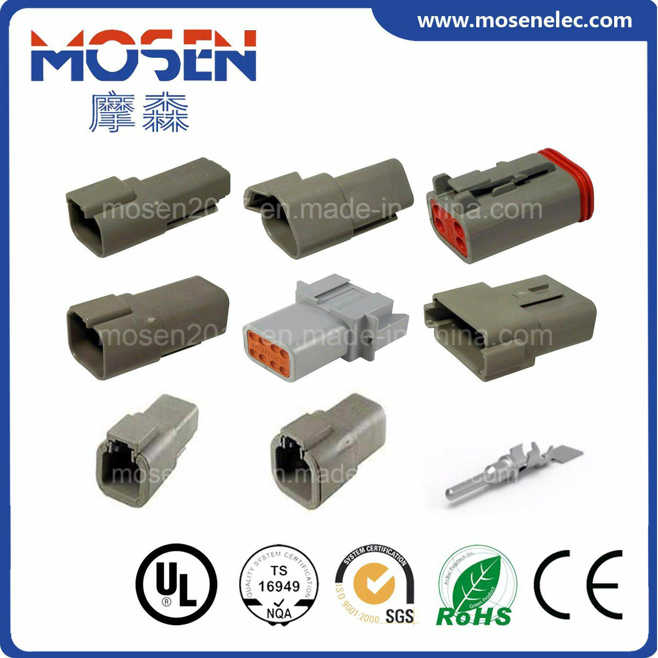 Deutsch Auto Connector Dt04-2p Dt04-3p Dt04-4p Dt04-6p Dt04-8p Dt04-12p Dtp04-2p Dtp04-4p Electrical Connectors 1060-16-0122