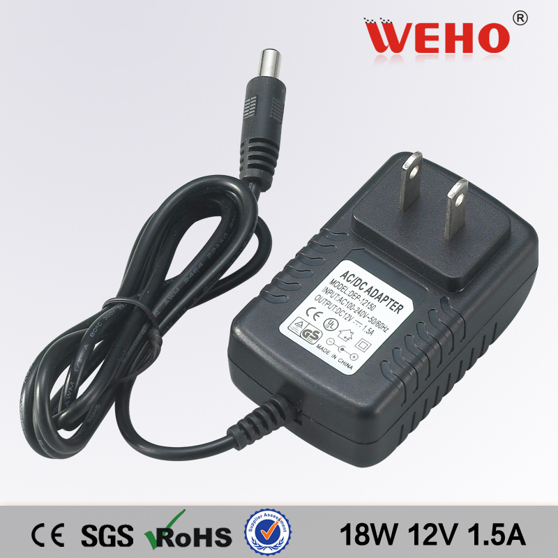 12V 1.5A AC DC Adapter of Plug in Adaptor for CCTV/LED/Lightings