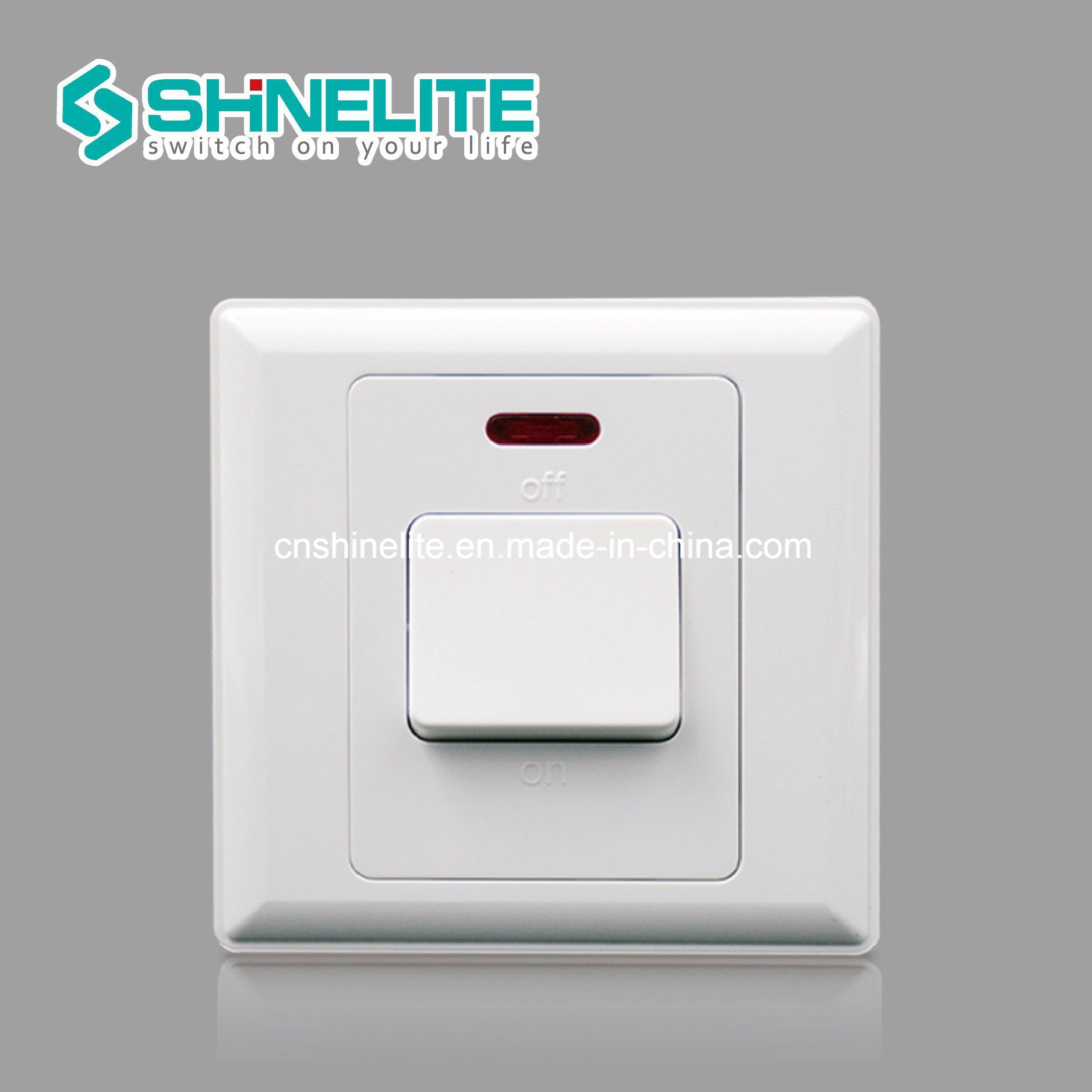 20A 1 Gang Double Pole Switch with Neon
