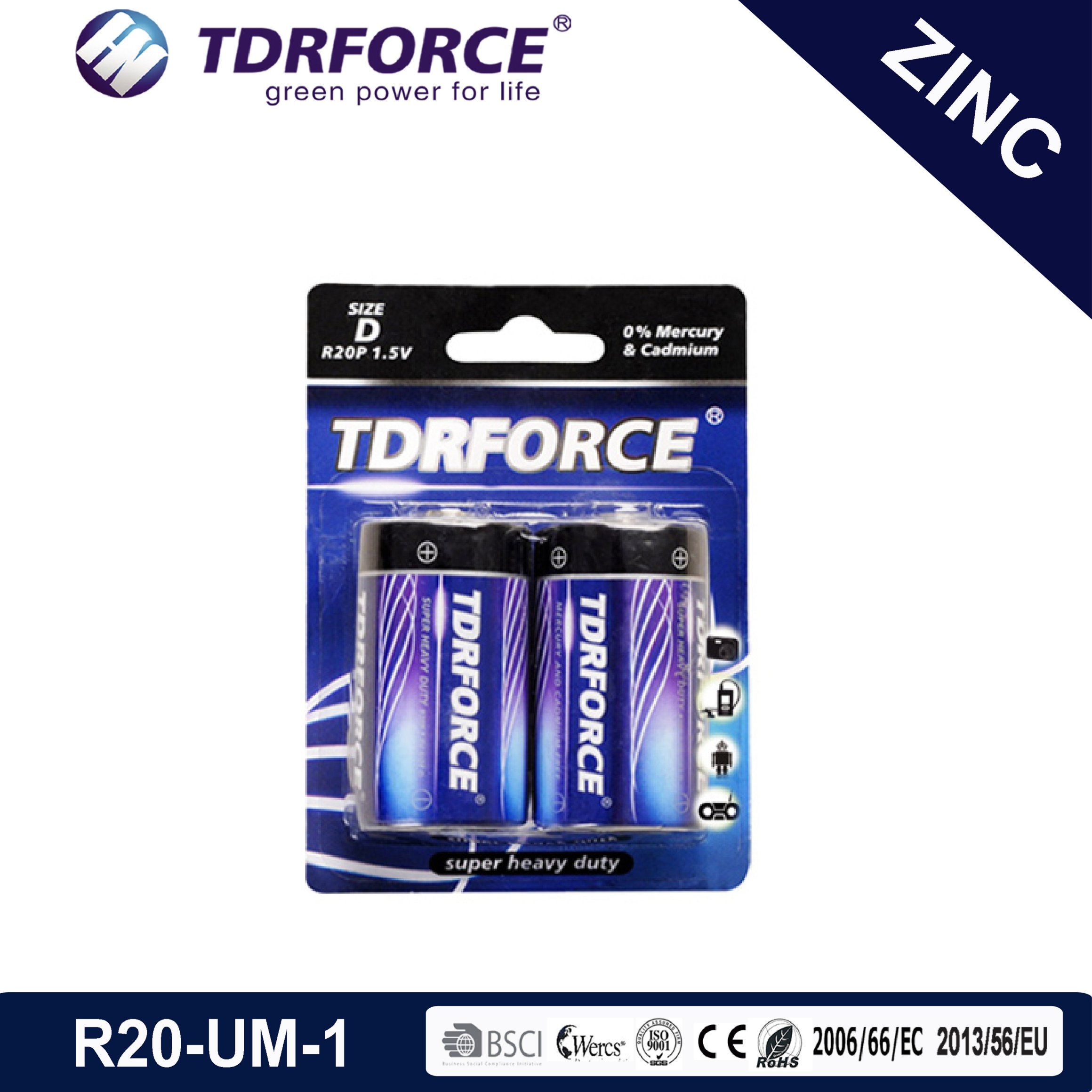 1.5volt Primary Dry Battery Zinc Carbon Cell (R20-D-UM1)