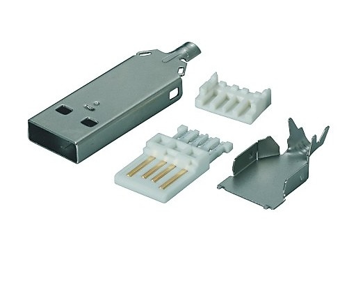 4 Piece Set USB 2.0 a Solder Type Connector