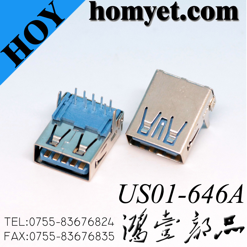 High Quality 3.0 USB Connector Right Angle USB Female Connector
