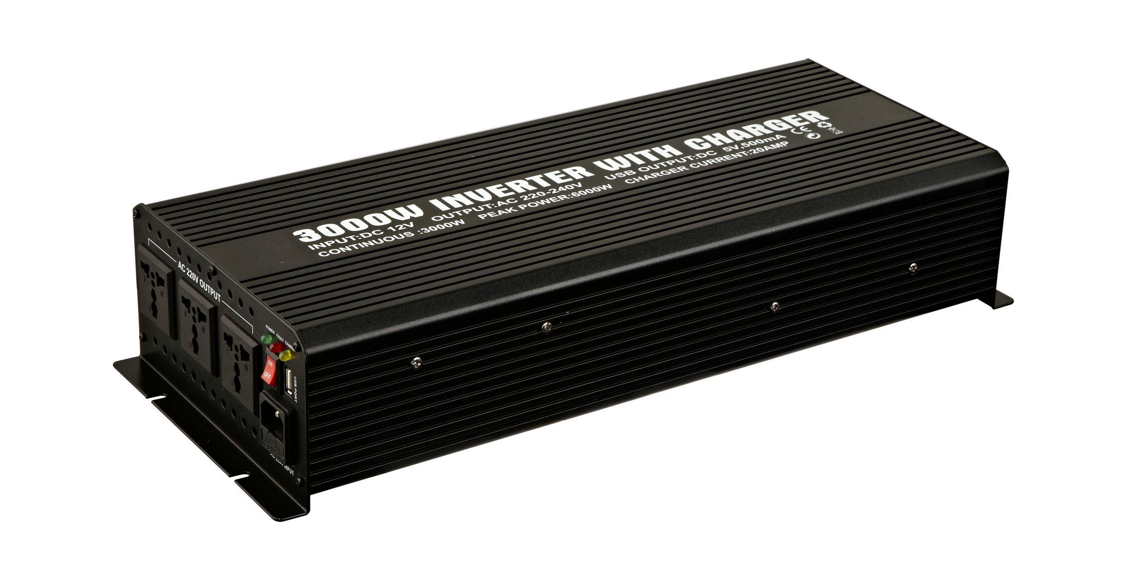 3000W/ 20A Modified Sine Wave Power Inverter with Charger