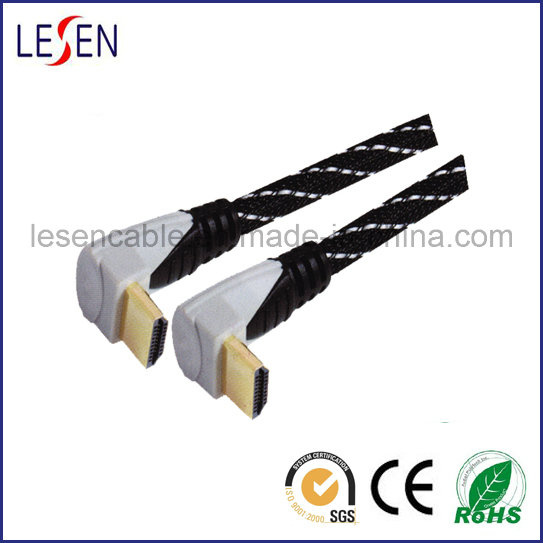 Right Angle HDMI Cable, Double Colors Mold