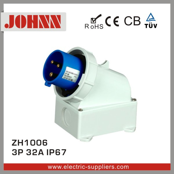 IP67 3p 32A Wall Mounted Plug for Industrial