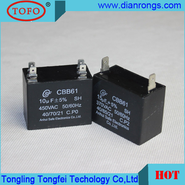 Run Ceiling Fan Capacitor Cbb61 Capacitor 2.2UF 450V