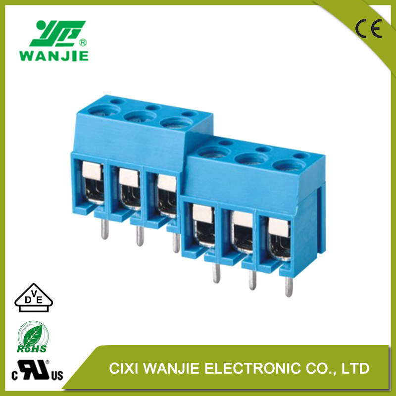 PCB Screw Terminal Block Connector for Electrical Motor Wj305, Pitch 5.0mm