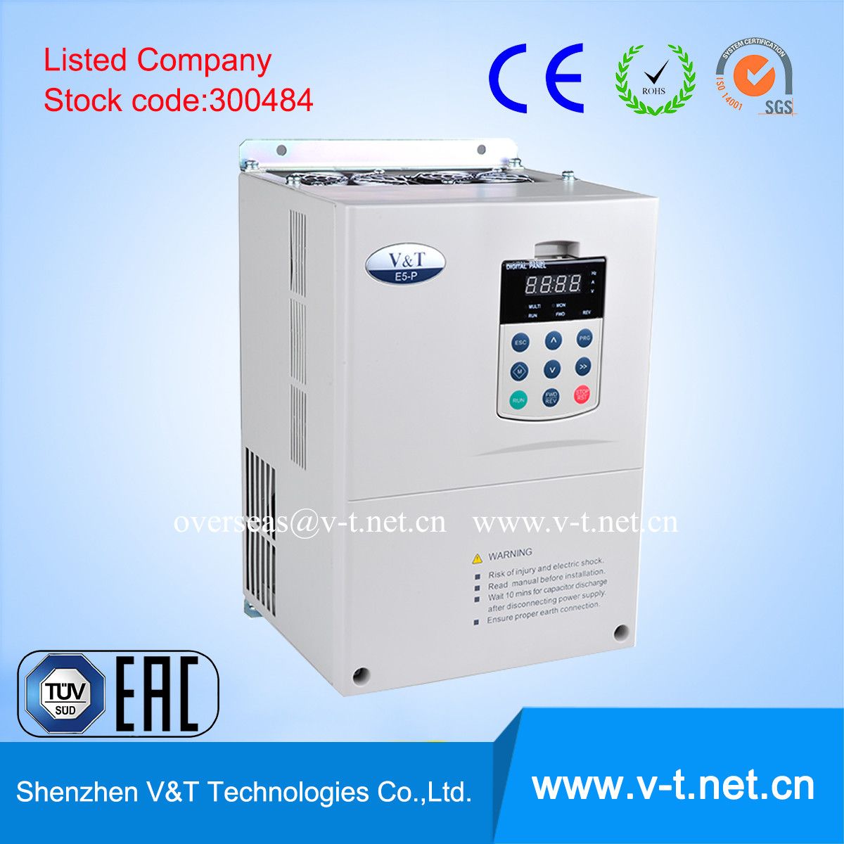 V&T V5-H Variable Single/Three Phase Frequency Inverter 10 HP 3 Phase Frequency Inverter