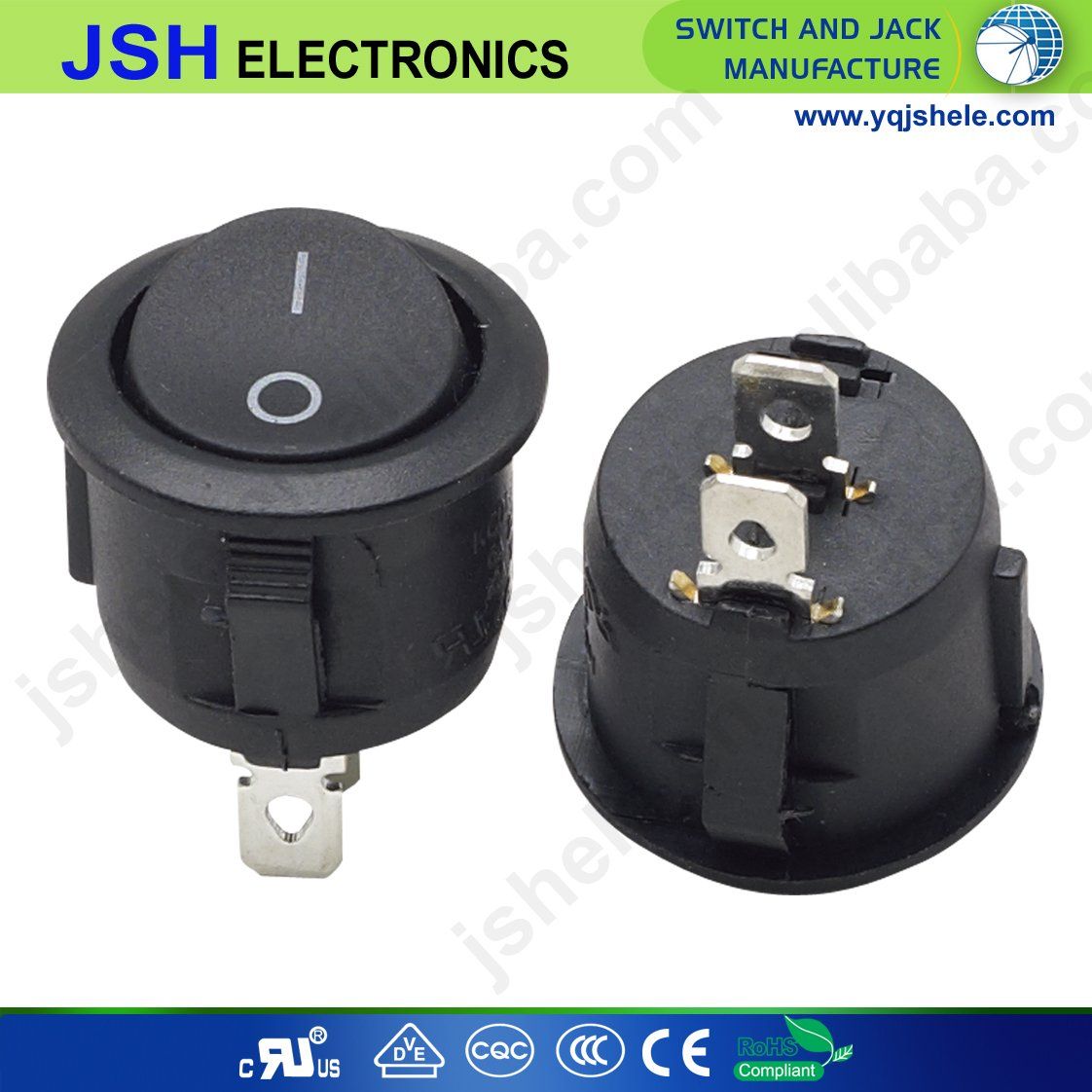 Kcd1-105 2p on off Round Rocker Switch