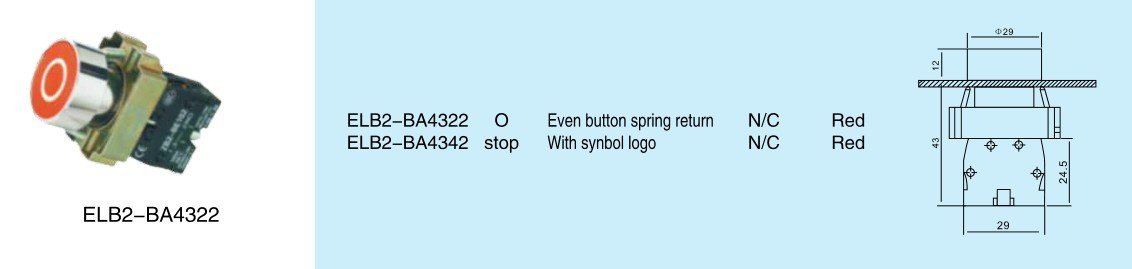 High Quality Pushbutton Switch (ELB2-BA4322)