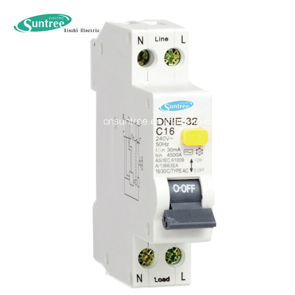 4.5ka 30mA 1p+N RCBO Single Pole with SAA Certificate