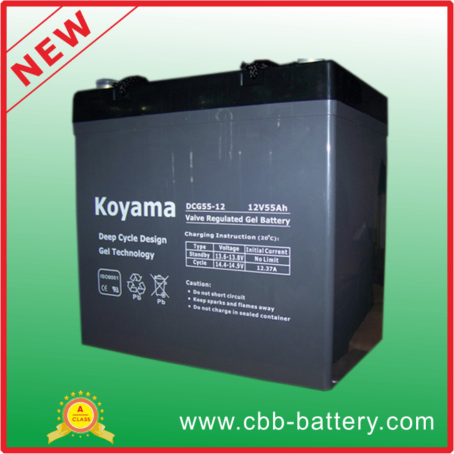 12V 55ah Deep Cycle Gel Battery for Medical Mobility