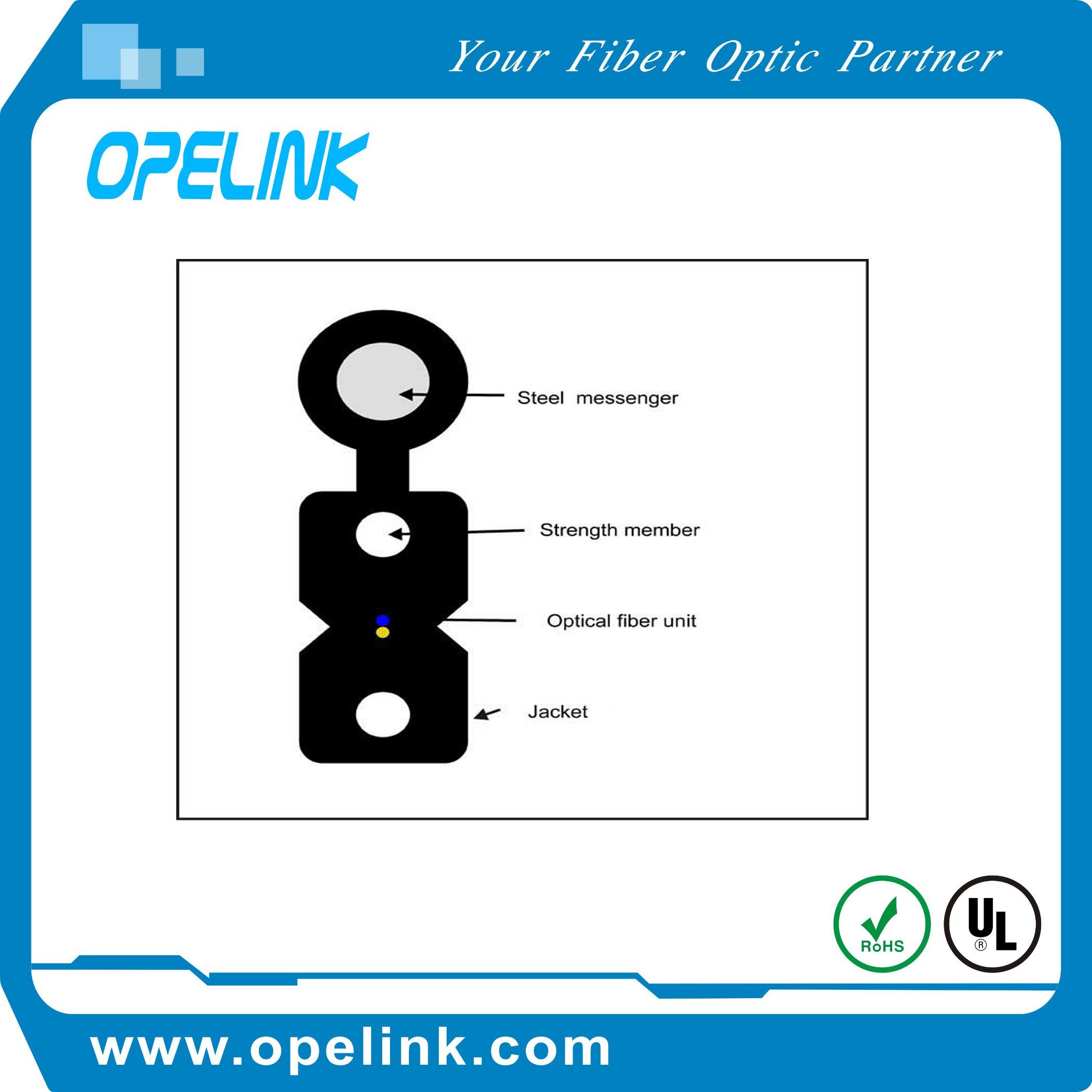 Fiber Optic FTTH Drop Cable with Messenger