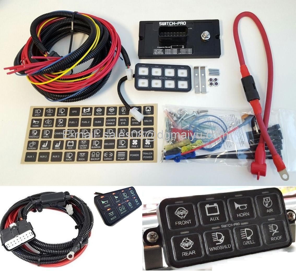 Switch Pros 8 Switch Flush 8100 Bluetooth Panel Power System for Jeep Rzr UTV
