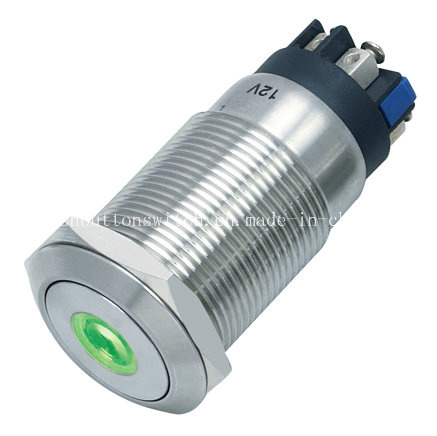 19mm Green DOT LED Long Body Push Button Switch