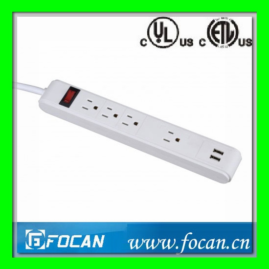 3+1 Outlets Vertical Outlets Strip with USB Ports