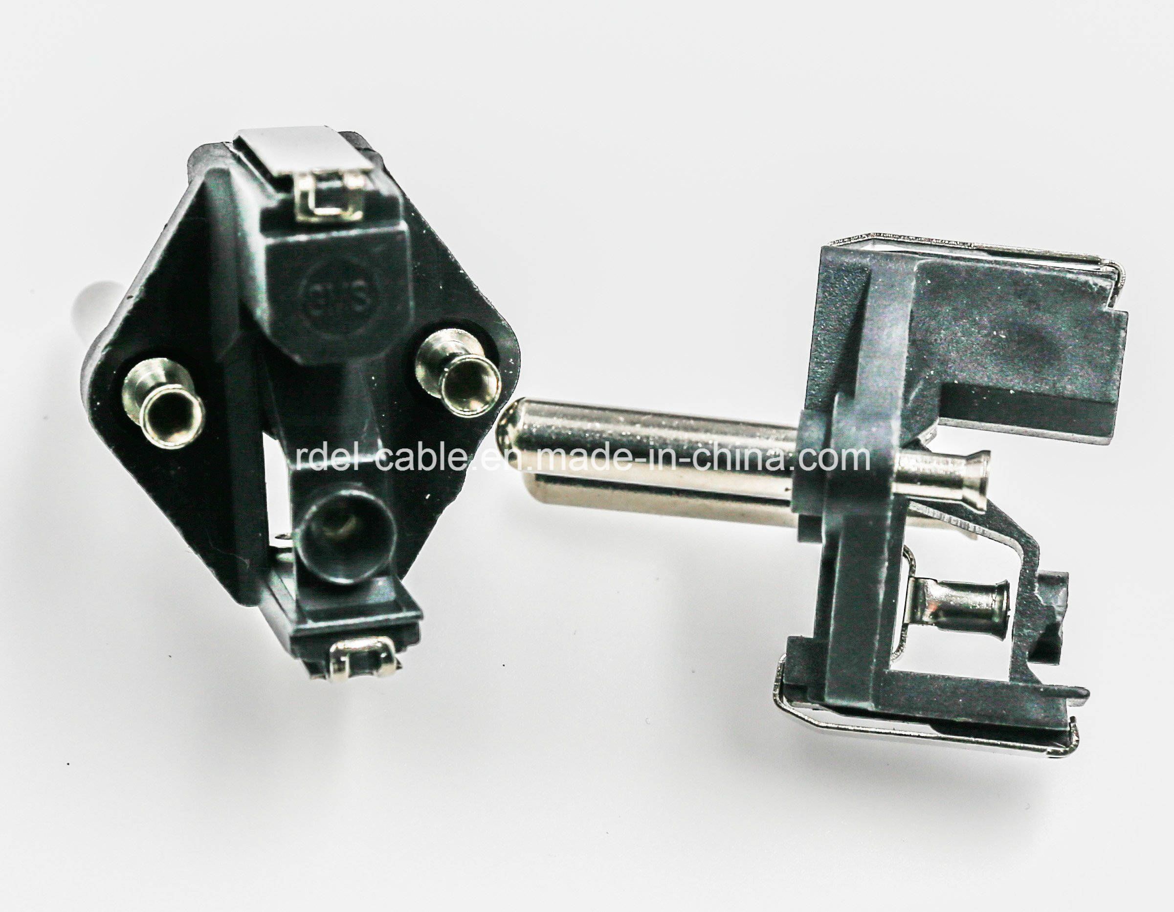Europe Type VDE Standard Power Supply Cord Schuko Plastic Plug Insert Hollow Pins