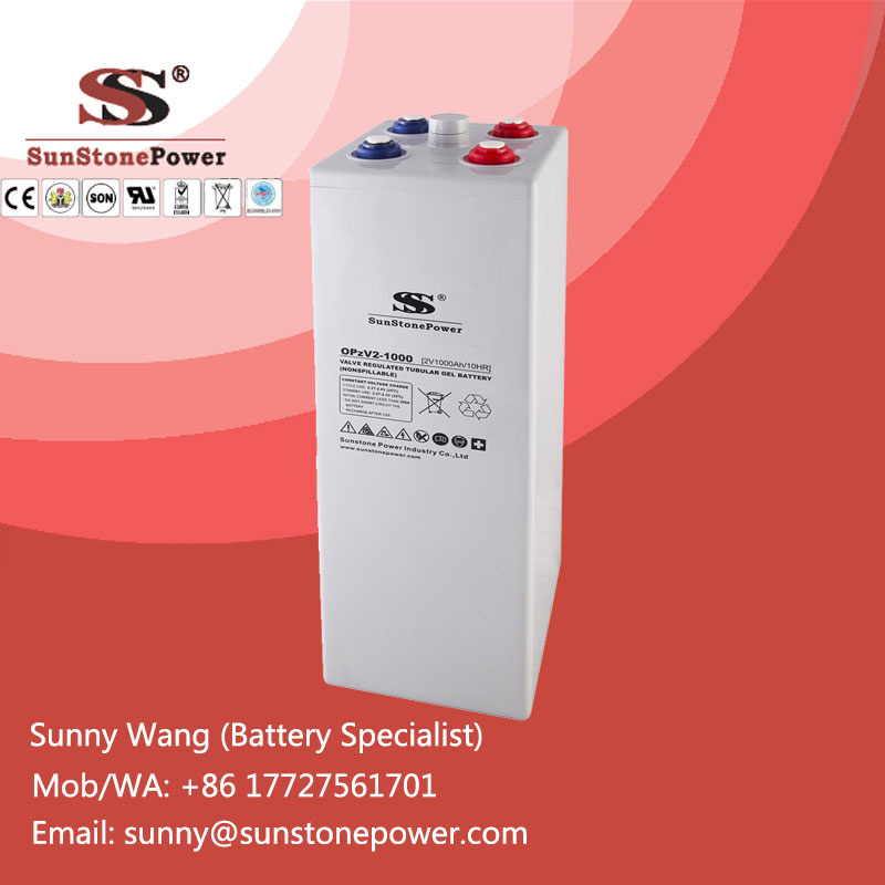 Deep Cycle Solar Panel Batteries 2V 1000AMPS Opzv Lead Acid Battery
