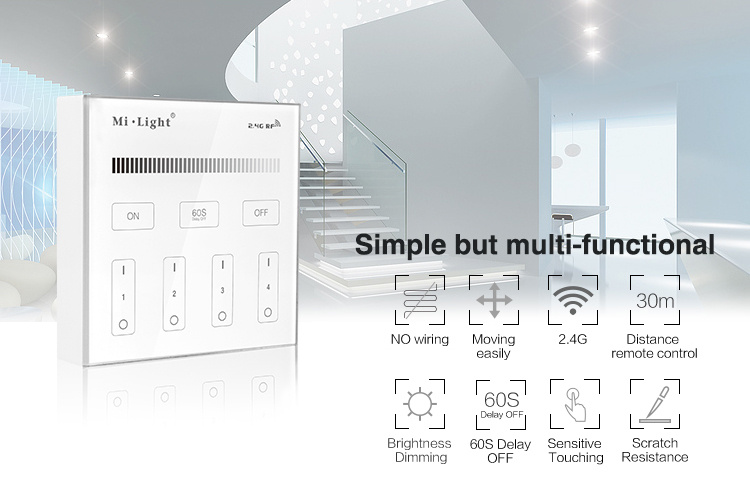 4-Zone Brightness Dimming Smart Panel Remote Controller B1