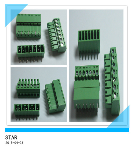 3.5mm Angle 7 Pin/Way Green Pluggable Type Screw Terminal Block Connector