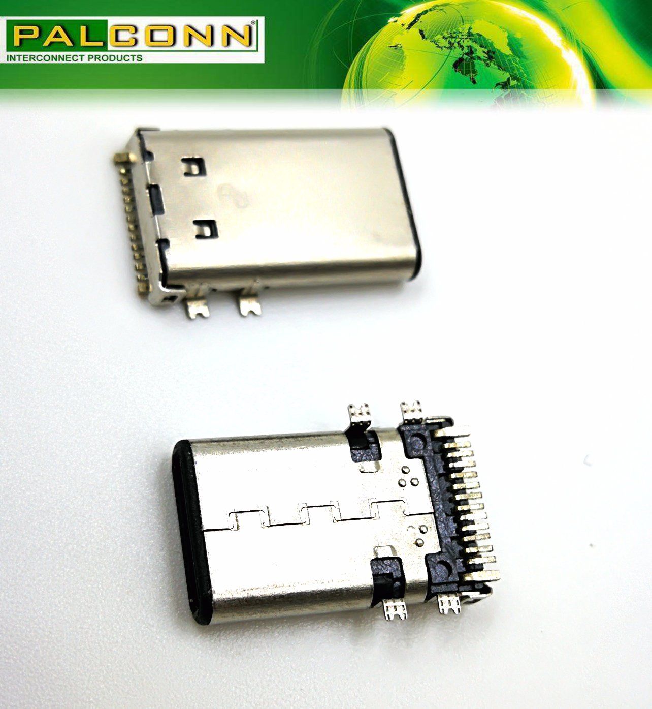 USB Type C Plug for USB Flash Disk, 12 Positions SMT Type, Current Rating=3A, Durability=10000 Cycles