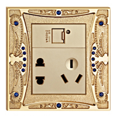 Brass USB Socket / USB Charger / USB Wall Socket