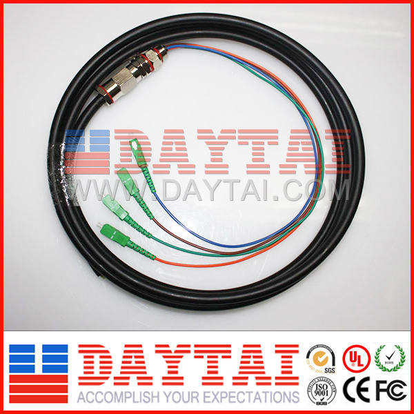 4 Core Fiber Optical Sc APC Upc Waterproof Connector Pigtail Cable