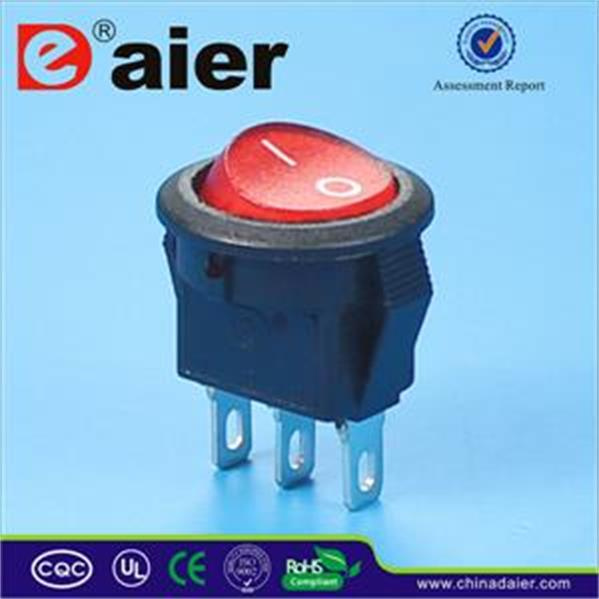 Red Illuminated on off CQC Rocker Switch