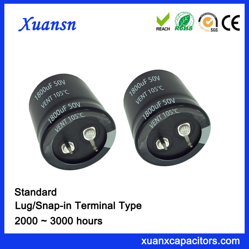 1800UF 50V Standard Snap in Capacitor China Supplier