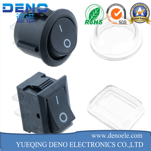 Round Rocker Switch with Waterproof Cap