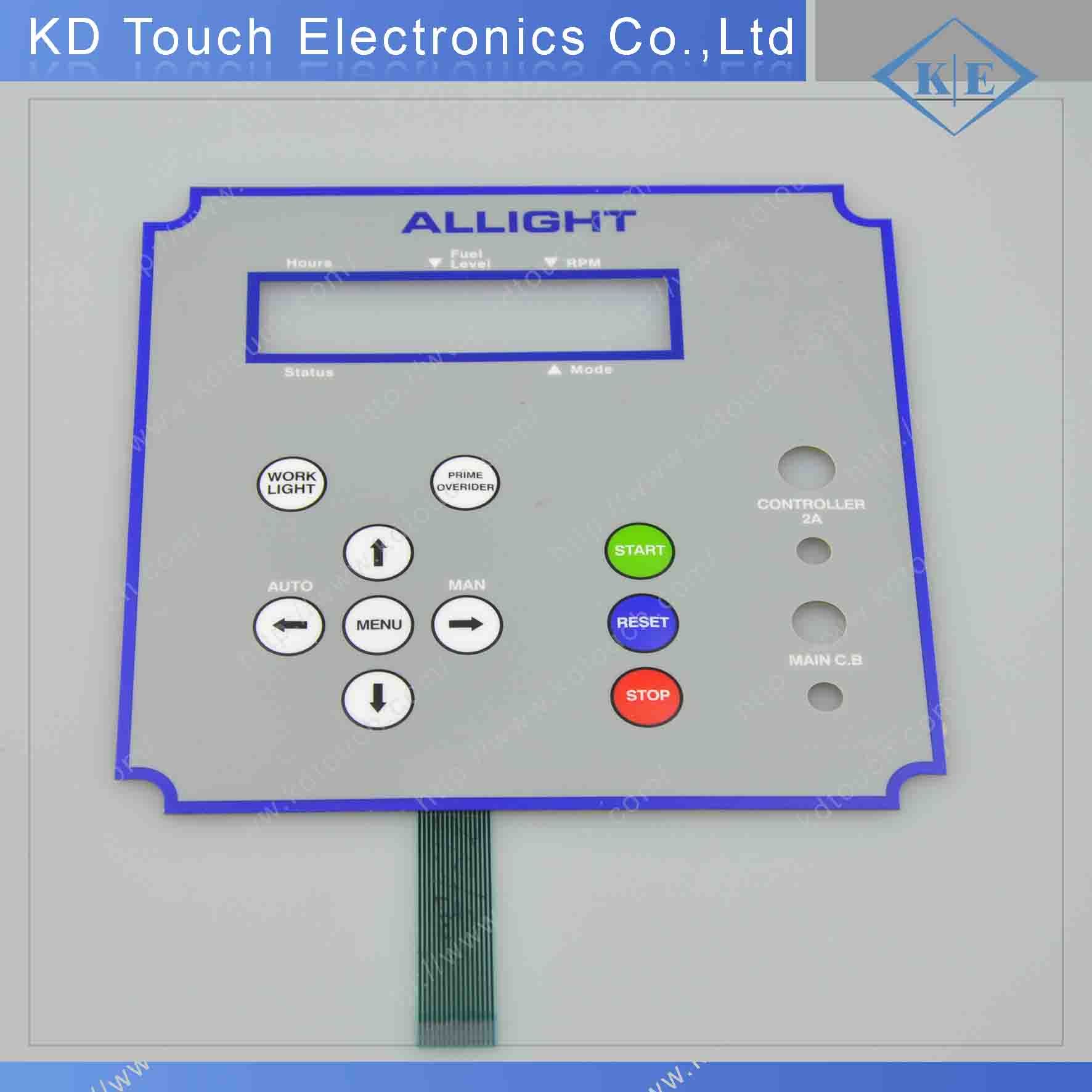 OEM Tactile Embossing Metal Dome Gasoline Machine Control Keypad