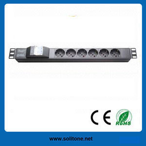 PDU, Italy Plug Socket, 6-Way Socket, 16A, Size 1u