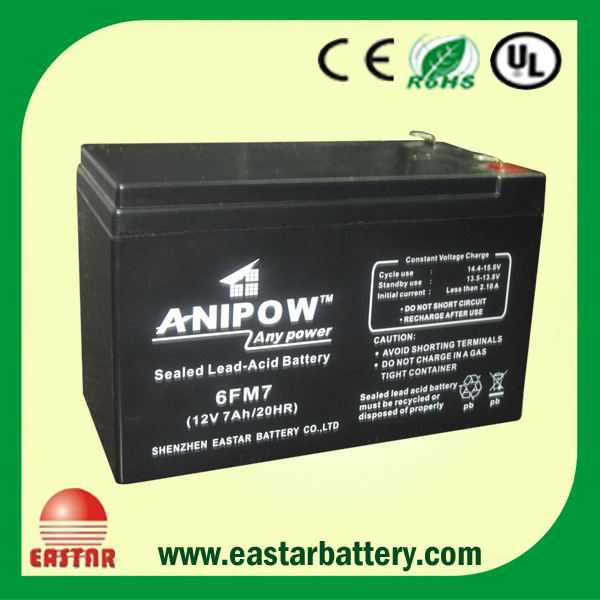 12V/7ah Deep Cycle Maintenance Free Lead Acid Battery for Solar Lighting