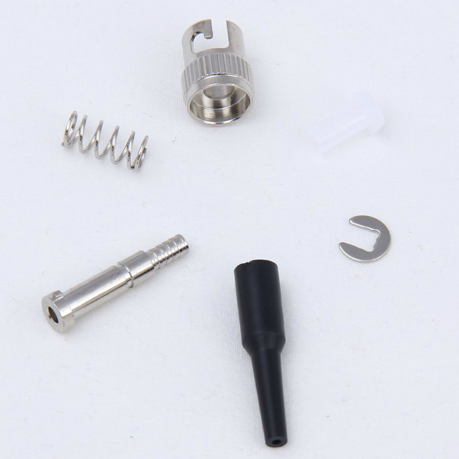 St Simplex 0.9mm Fiber Optic Connector with Black Smooth Boot