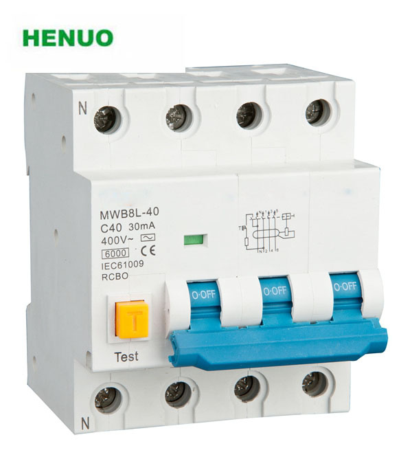 Mwb8l-40 4p Electro Magnetic Type RCBO