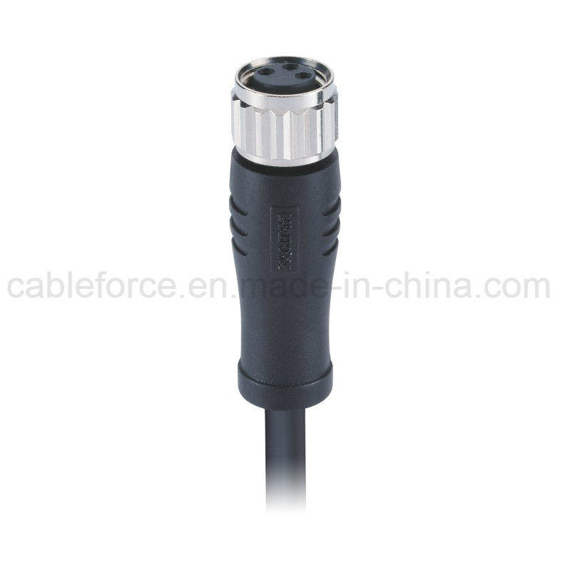 M8 3pin Female Straight Molded Cable Connector for Factory Automation with Ce Certification