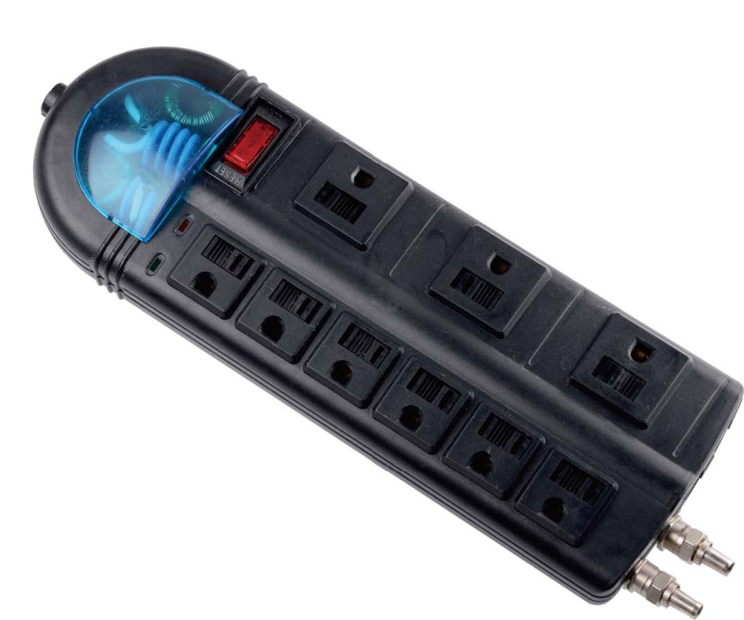 9 Outlets Surge Protector Power Strip with Transformer Space --1050J
