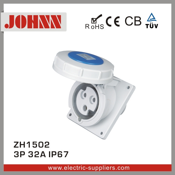 IP67 3p 32A Slopping Panel High End Type Industrial Socket