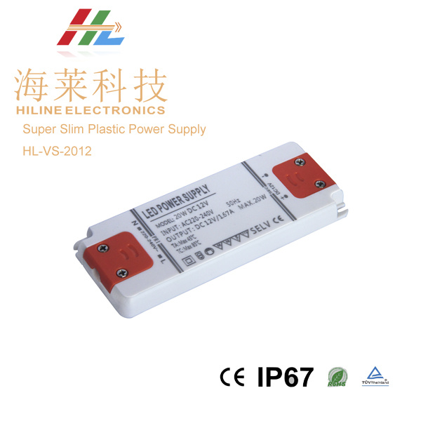 IP20 Super Slim Plastic Power Supply 20W