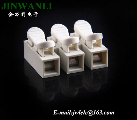 3 Pin Stainless Steel Quick Spring Pressing Terminal Block Connector