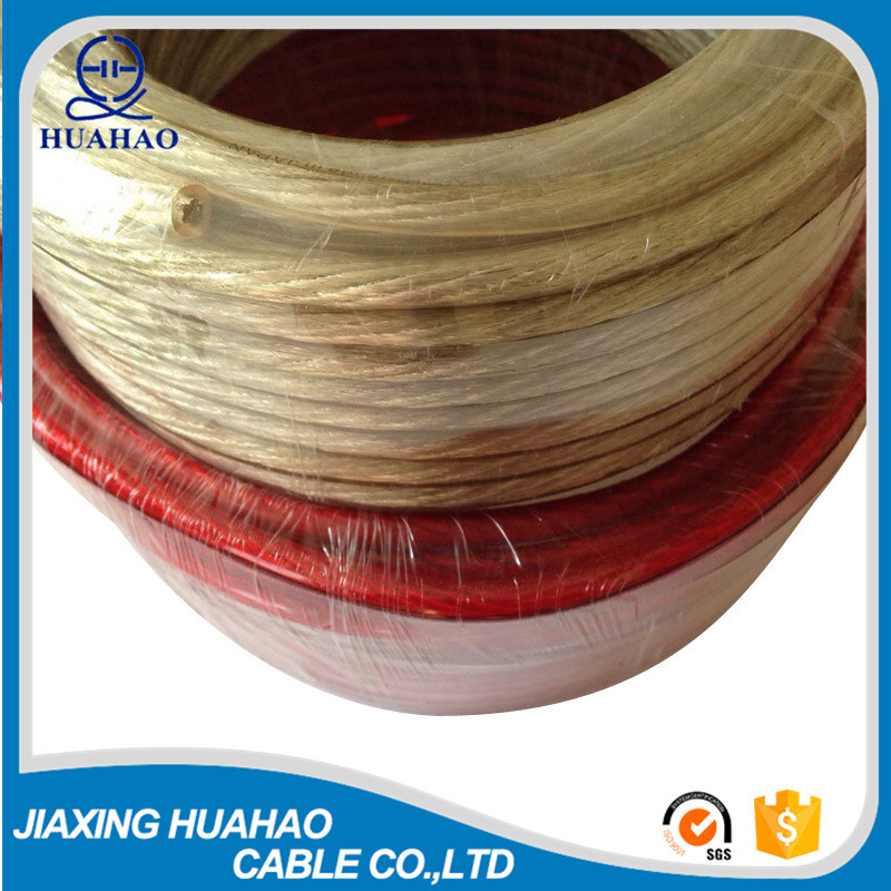 Copper Conductor Transparent PVC Jacket Speaker Cable/Wire Cable