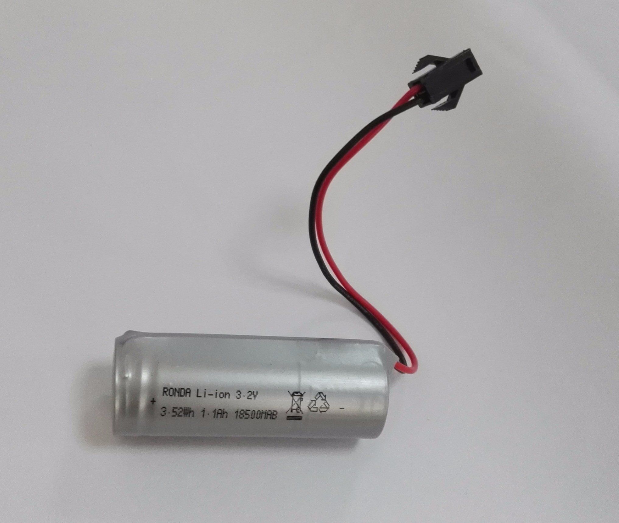 High Temperature 3.2V Ifr18500 1100mAh Lithium Battery Pack for Bycle Light (CB, Ce, UL, Un38.3, Bis)
