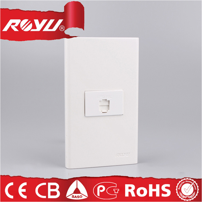 1 Gang White Rectangle Tel Wall Socket, Electric Socket