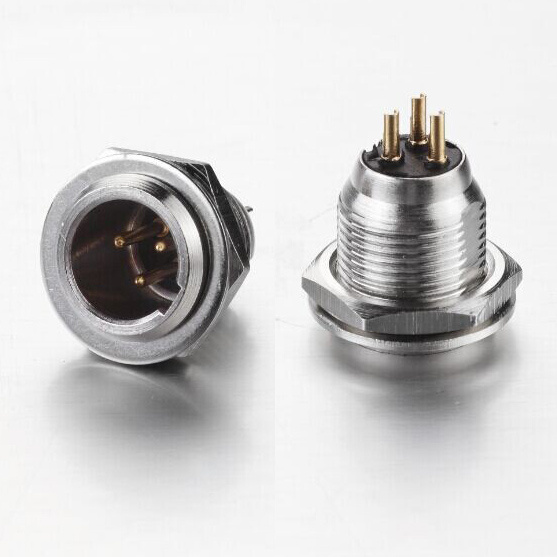 Mini XLR Male Plug Connector XLR 3-Pin Male Chassis Panel Socket