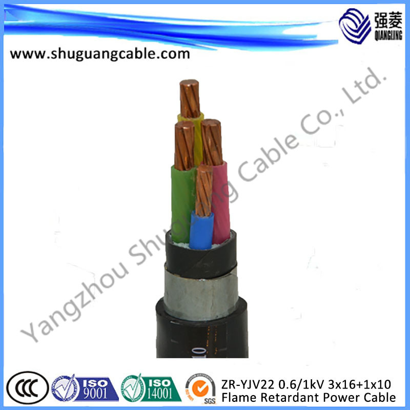 Zr-Yjv22 0.6/1kv 3X16+1X10/LV/Flame Retardant/Power Cable