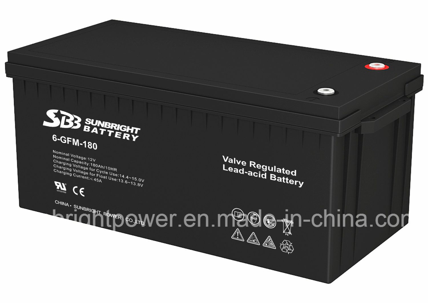 12V180ah High Quality Maintenance Free Deep Cycle SLA Battery
