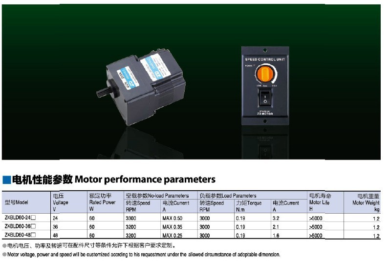 25W 110V 3000rpm High Voltage Brushless DC Motor